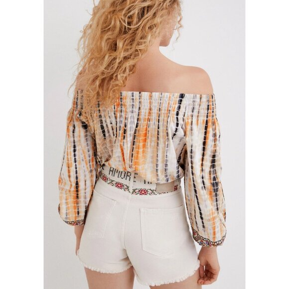 Desigual Ambar Boatneck‎ Blouse Off Shoulder Smock Embroidered Boho L Boho $132 - Picture 2 of 14